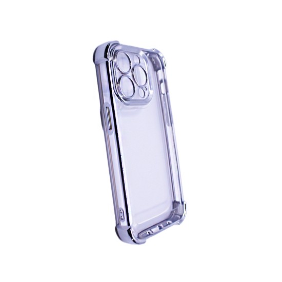 Hard Silicone Case with Camera Lens Q Series for Apple iPhone 14 Pro Max Silver Hard Silicone Case with Camera Lens Q Series for Apple iPhone 14 Pro Max Silver